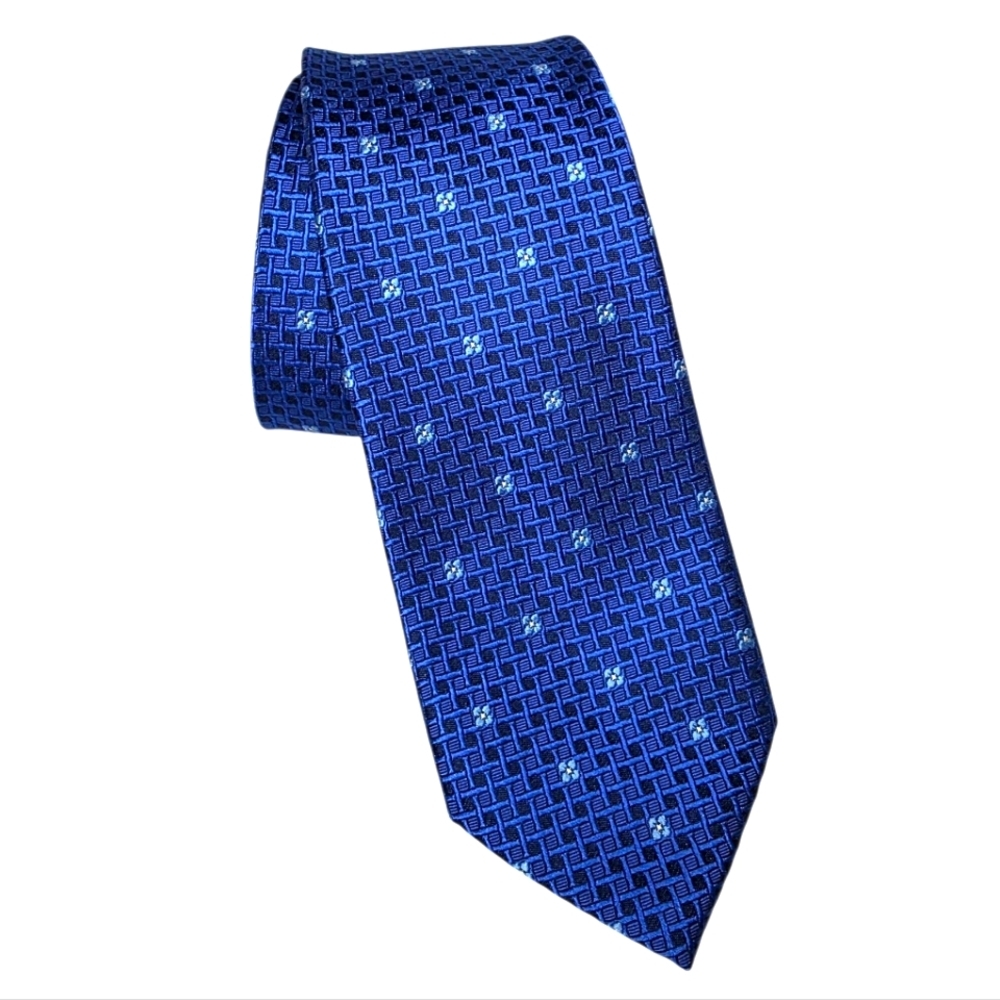 TED BAKER London Blue Patterned Silk Tie